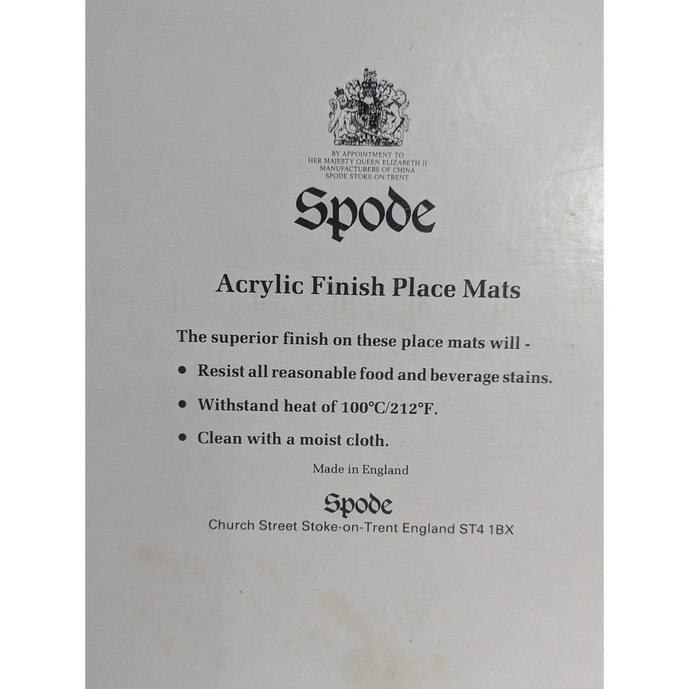 Spode‎ Acrylic Finish Christmas Placemats Set of 4